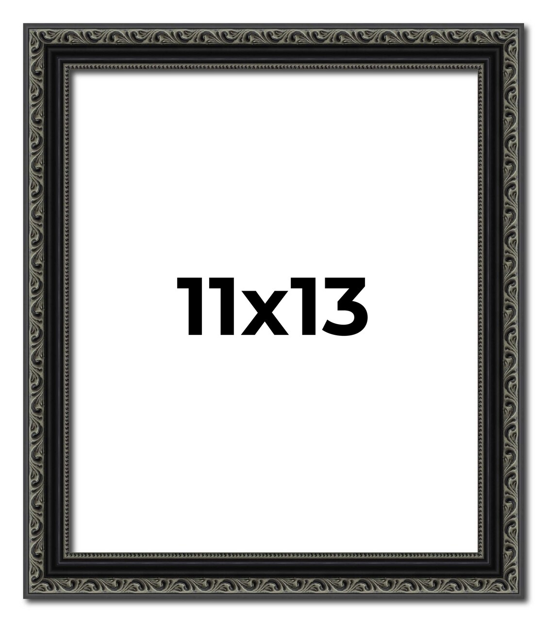 Photo Size Antique Black Picture Frame - UV Acrylic, Foam Board Backing, Hanging Hardware
